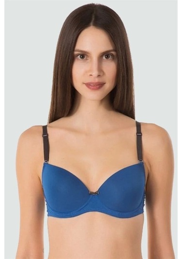 Kom Natalia Kaplı Sütyen Saksmavi