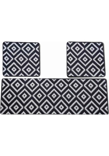 Iki Renkli Serme Oto Koltuk Kılıfı Takımı 3 Parça Siyah - Beyaz