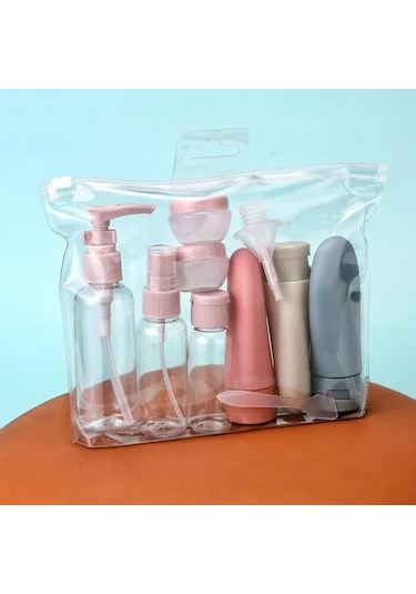 Xiyyadms Seyahat Kozmetik Şişe Seti - 8'li Sızdırmaz Saklama Kabı Ve Çantası Diğer