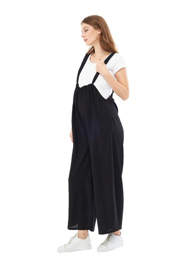 Luvmabelly - Myra6120 - Mevsimlik Örme Hamile Salopeti-siyah