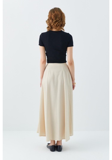 4631 Kadın Parçalı Kloş Etek Taş Taş