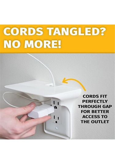 Ximistore9 Abd Standard Duvar Montajlı Telefon Şarj Soketi Rafı, Pp Malzeme, Ters Çevrilebilir Depolama Tabağı, Dayanıklı Ve Sabit Kurulum Beyaz