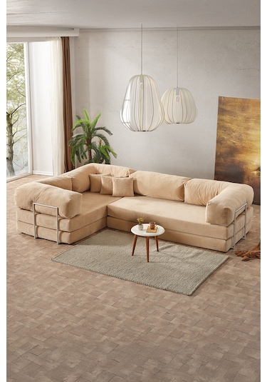 Legom Lucas Aktivite Koltuğu Yatak Olabilen Çok Amaçlı Kanepe L Koltuk Bej Bej