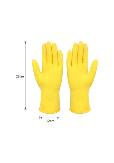 Ranyeek Sünger Lastik Ev İşleri Eldiveni - Yıkama Ve Temizlik İçin İnce L Beden Sarı Tam Parmaklı Eldiven