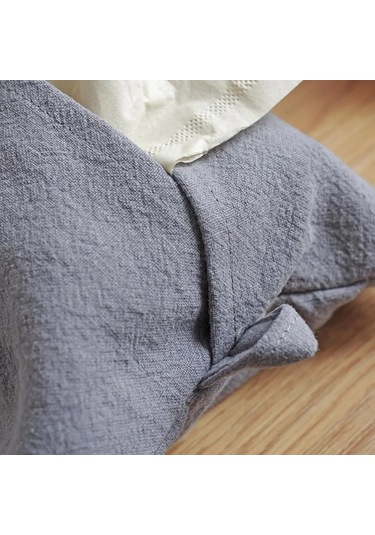 Lacivert-pamuklu Keten Kumaş Sanat Doku Kutusu Basit Kağıt Kutusu Peçete Durumda Masaüstü Kağıt Tutucu Ev Ofis Araba Oturma Odası Yemek Masası