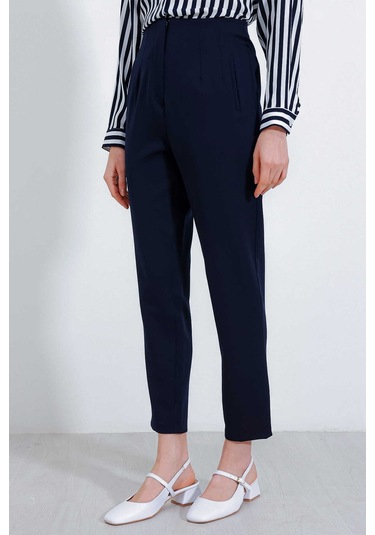 Gabria Yüksek Bel Kumaş Pantolon Lacivert