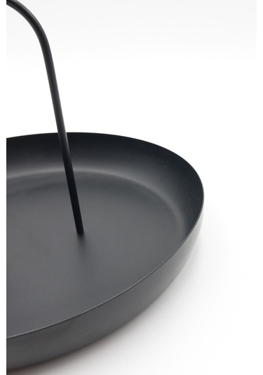 Siyah Metal Dekoratif Tabak & Kase, Anahtarlık, Makyaj Organizeri, Banyo Düzenleyici, Çerezlik 24x16 Siyah