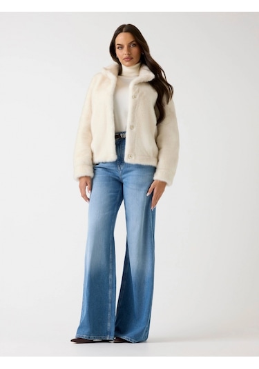 Guess Luna Kadın Beyaz Kürk W5bl64w3920-g012 Beyaz