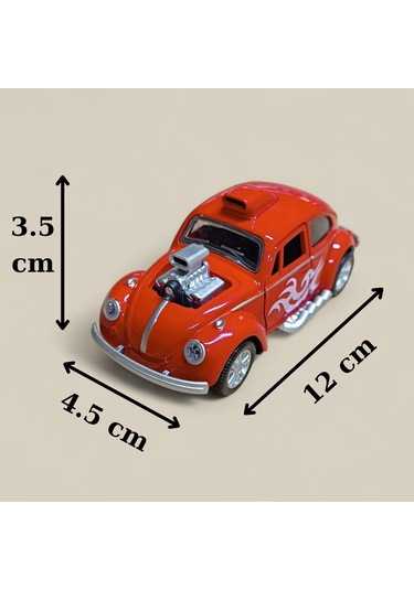 Metal Araba Çek Bırak Vw Bettle Modifiye Kırmızı Sesli Ve Işıklı Diğer