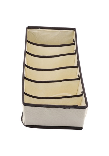 Yuntech01 Bej 8 Bölmeli Katlanabilir Giyim Organizasyon Kutusu - Sütyen, Çorap, Kravat İçin Dayanıklı Polyester+nilon Depolama Kutusu Diğer