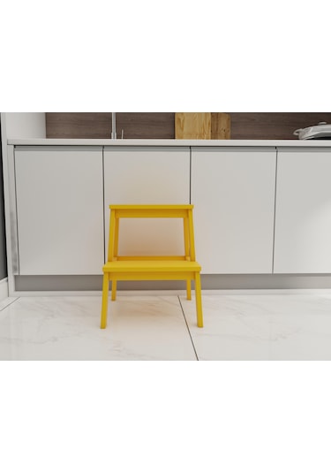 Fastwood Basamaklı Ahşap Tabure Sarı
