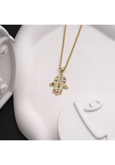 İpek Silver  925 Ayar Gümüş Fatma Ananın Eli Unısex Kolye Gümüş