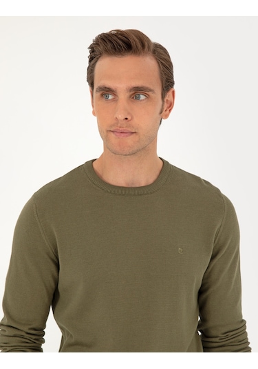 Pierre Cardin Erkek Koyu Haki Kazak /triko 50296575-vr111 Koyu Haki