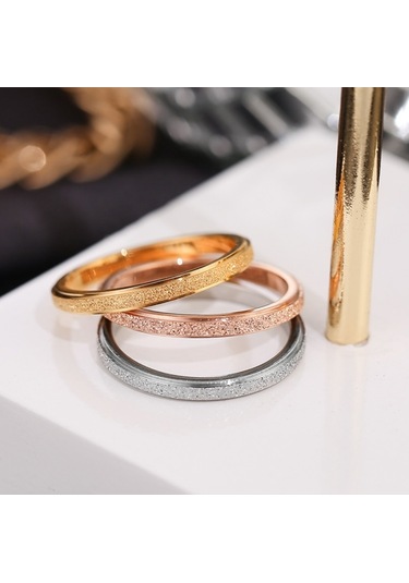 Sones Three Lifetimes Titanyum Çelik Çift Yüzükler Çok İnce Buzlu Yüzük, Boyut: Abd Boyutu 4 Altın