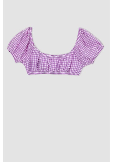 Defacto Kız Çocuk Kareli Bikini Takımı Z6514A623HSPR44 Mor