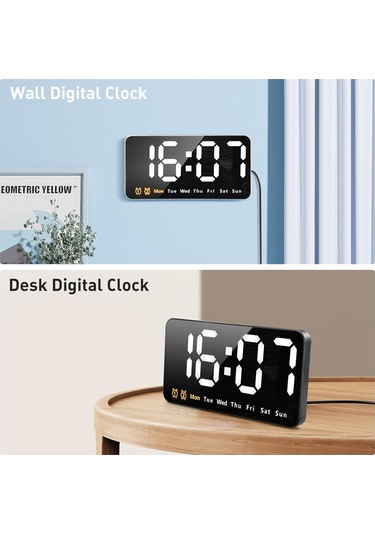 Büyük Dijital Duvar Saati, 3 Ayarlanabilir Parlaklık Seviyesine Sahip Büyük Led Dijital Duvar Saati Diğer