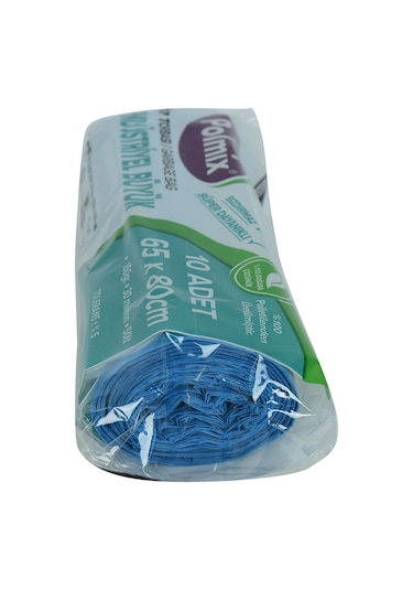 Polmix Çöp Torbası Büyük Boy Mavi 10'lu 65 x 80 CM 150 G