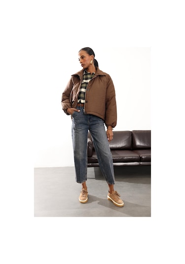 Kahverengi Su İtici Şişme Mont 36862 Kahverengi