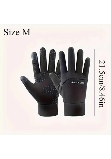 Elmpaly Kışlık Sıcak Tutan Buz Hokeyi Ve Açık Hava Spor Eldiveni Rüzgar Koruma Dokunmatik Uyumlu Siyah Xl Siyah
