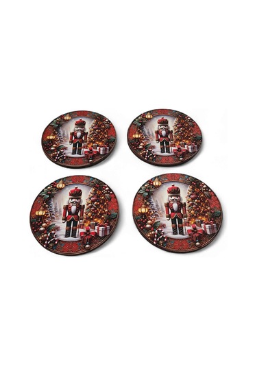 İngiliz Asker Yeni Yıl Bardak Altlığı 4 Adet 9x9