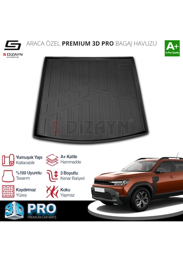 S-dizayn Renault Duster 4x4 3d Pro Bagaj Havuzu Üst Bagaj 2024 Üzeri A+ Kalite