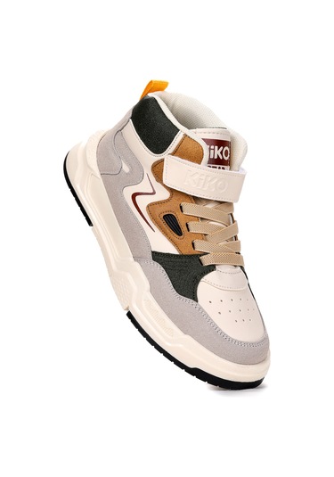 Kiko Kids Hayka-3 Cırtlı Erkek Çocuk Spor Ayakkabı Krem - Haki Krem - Haki