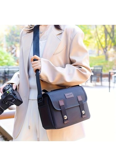 Xuweiwei Erkekler Ve Kadinlar İcin Buyuk Ayarli Kayisli Dslr Kamera Cantasi Siyah Dayanikli Polyester "value":"mavi"