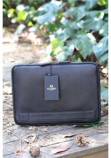 Guard Siyah Deri Clutch Çanta Çok renkli
