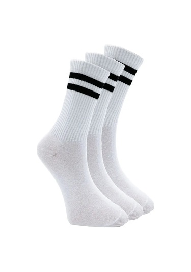 Novomoskovskij Trikotaz Erkek Çorapları Seti 3 Çift, Yüksek Bilekli, Düz Renkli, Spor 17723564 Beyaz