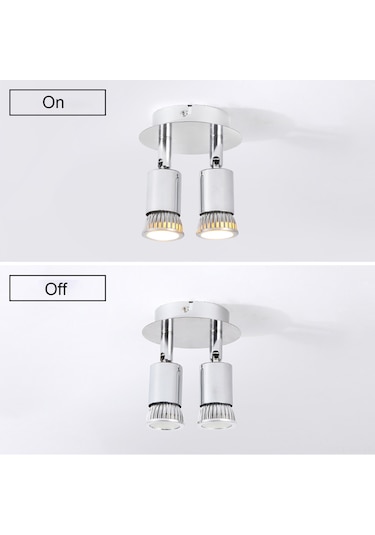 Vkemall İç Mekan İçin Açısını Ayarlayabilir 2 Kafa Gu10 Tavan Spot Lambası 85-265v Geniş Voltaj, Ampul Yok Şeffaf