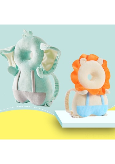 Dianziye Büyük Boy Ağızlı Aslan Desenli Yazlık Bebek Yürüyüş Korumalı Yastık - Kafa Koruma Padı - Fabrika Doğrudan Tedarik Yatay Sabit Kemer Yok