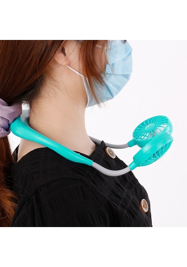 Vkemall Taşınabilir El Mini Kişisel Usb Şarj Edilebilir Boyun Fanı, 3 Hızlı Renkli Işık