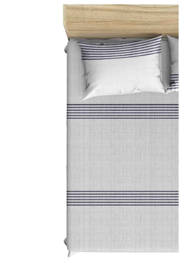 Pamuklu Gri Çizgili 90x190 Ve 100x200 Cm Tek Kişilik Yataklara Uy