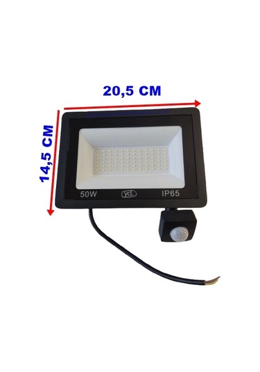 Ycl 50w Hareket Sensörlü Led Projektör 6500k Beyaz Işık Beyaz