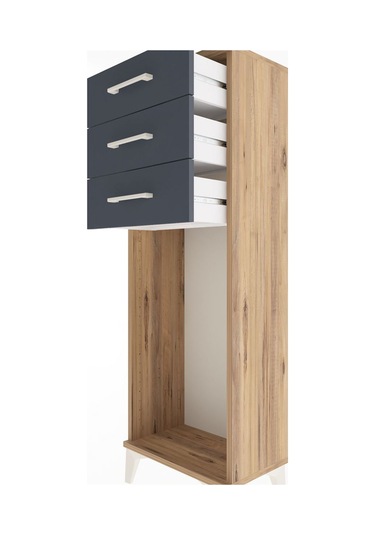 Arges Dolap 3 Çekmeceli 44x30x134 Çam-antrasit Çam