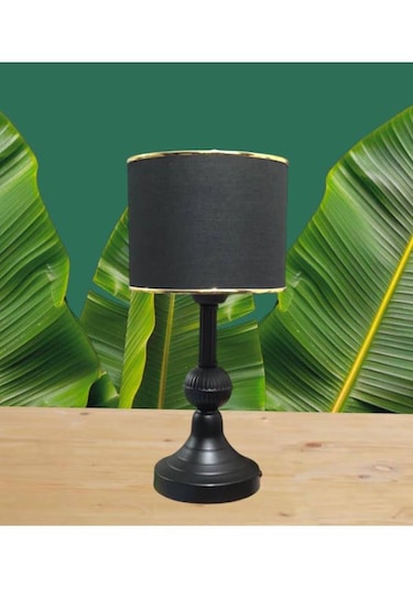 Cılındro Abajur Masa Lambası Siyah