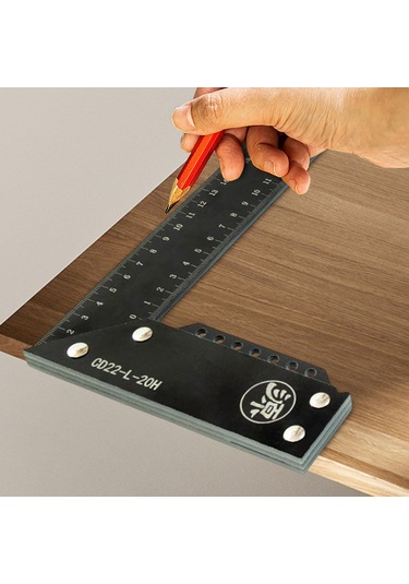 Suntek Dik Açı Cetvel Yüksek Hassasiyetli Profesyonel Siyah-200mm