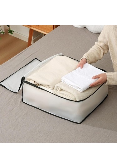 Unimarket Eva Fermuarlı Saklama Çantası, Fermuarlı Yorgan Saklama Çantası, Büyük Kapasiteli Giyim Saklama Çantası, Yatak Altı Saklama Çantası, Yatak, Battaniye, Kumaş, Yastık 0lkqgv