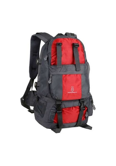 Didadodo 50l Su Geçirmez Sırt Çantası - Hafif & Konforlu Seyahat Çantası Kırmızı, Yeni Desen Kırmızı