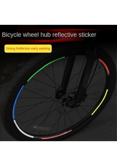 Yellow-8pcs/lot Bisiklet Lastiği Yansıtıcı Etiket Tekerlek Konuşmacı Tüpler Şerit Güvenlik Uyarı Işık Reflektörü Etiket Bisiklet Aksesuarları Çok Renkli