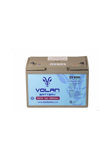 12 Volt 80 Amper Marin Jel Akü 3 Yıl Garantili - Volan Akü / 325019267