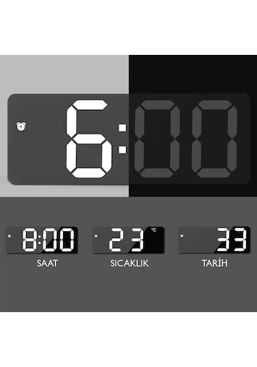 Techtic Alarmlı Termometreli Led Dijital Masa Saati