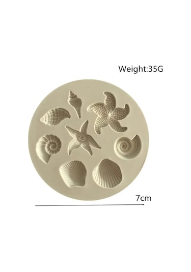 Yaozixa Deniz Canavarları Ve Kabuk Desenli Gri Silikon Kalıp - Çikolata, Şeker Ve Pasta Dekorasyonu İçin El Yapımı Kalıp