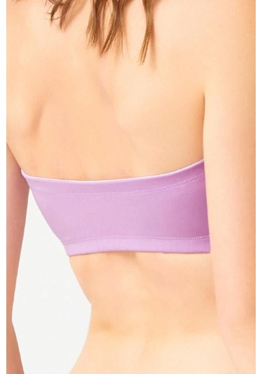 Straplez Crop Top Büstiyer Lila Lila