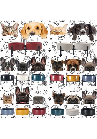 Yılmazel Mama Su Kabı Metal Standı Yüksekliği Ayarlanabilir