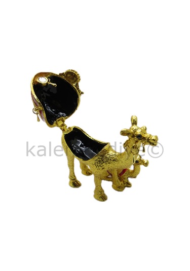 Swarovski Taşlı Anne Deve & Yavru Deve - Gizli Hazneli Masaüstü H