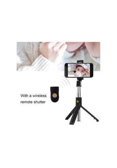 Geeksen Siyah 2-in-1 Telefon Tripod Selfie Çubuğu: Bluetooth Kumanda, Ayarlanabilir Telefon Tutucu İle Serbest Fotoğraf Çekimi