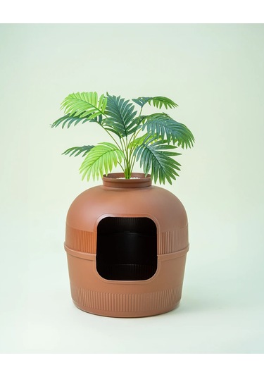 Reyo Dekorapet Dekoratif Kedi Tuvaleti Kahverengi