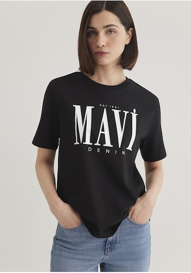 Mavi - Mavi Logo Baskılı Siyah Tişört 1611990-900 Çok Renkli