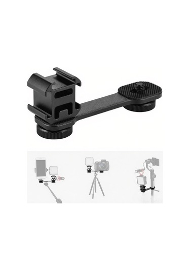 Kosona Andoer Pt-3 Metal 3lü Soğuk Ayaklı Tutucu - Led Işık, Mikrofon İçin Fotoğraf/video Aksesuarı - 1/4" Vida Delikleri İle Tripod/stabilizer Uyumlu